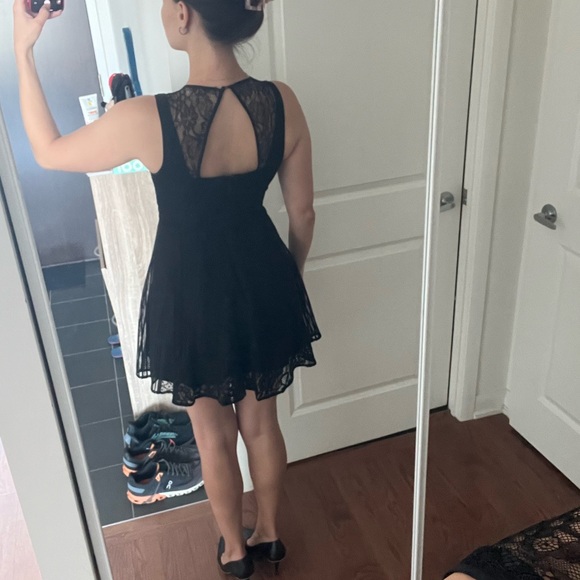BCBGeneration Black Lace Mini Dress, Size 2 - Picture 2 of 6